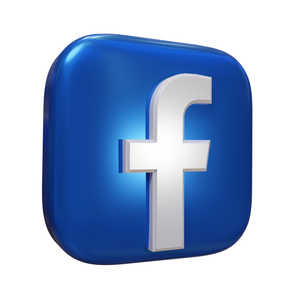 glossy facebook 3d render icon free png